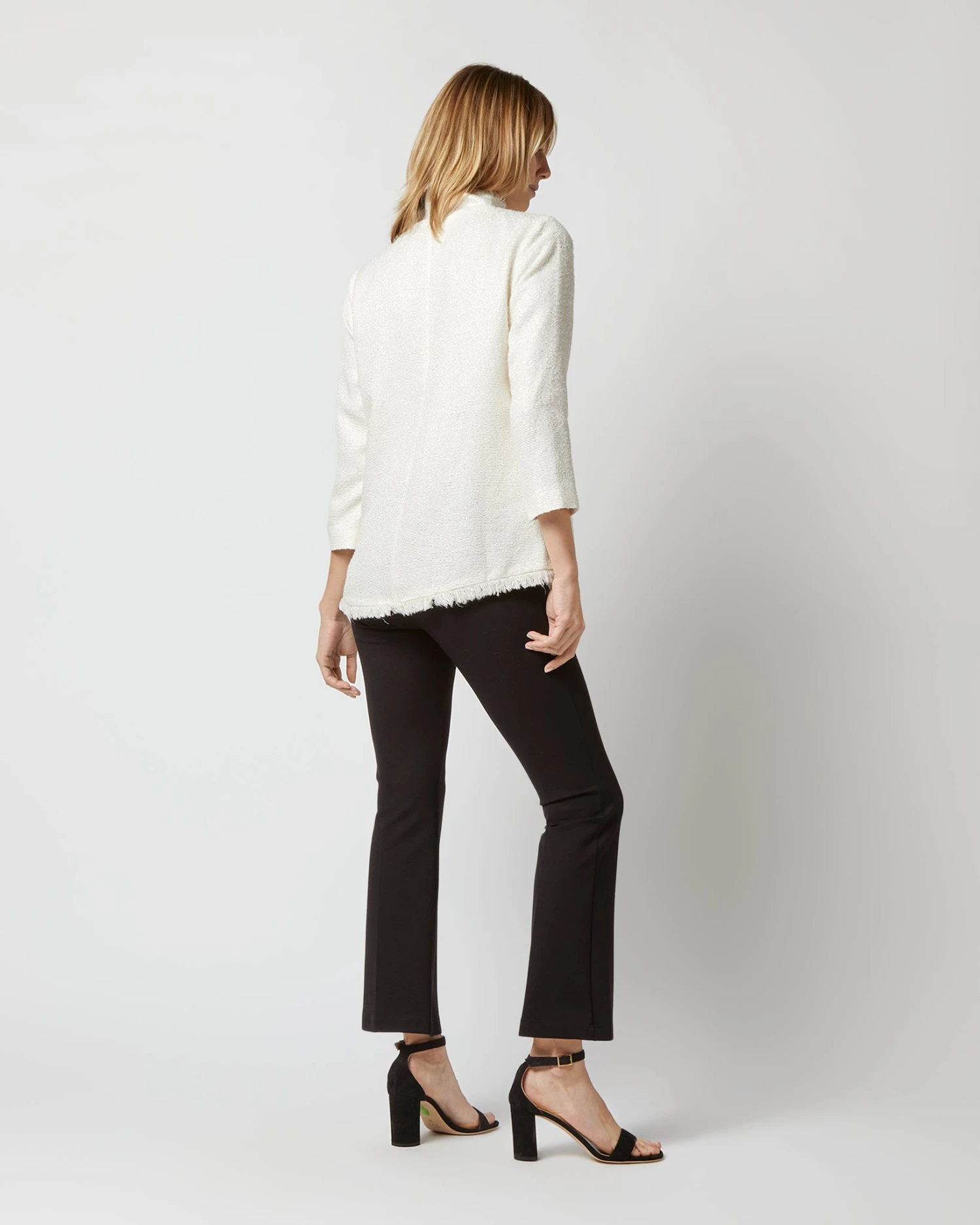Ana Fringe Top In Ivory Sparkle Tweed - Image 6