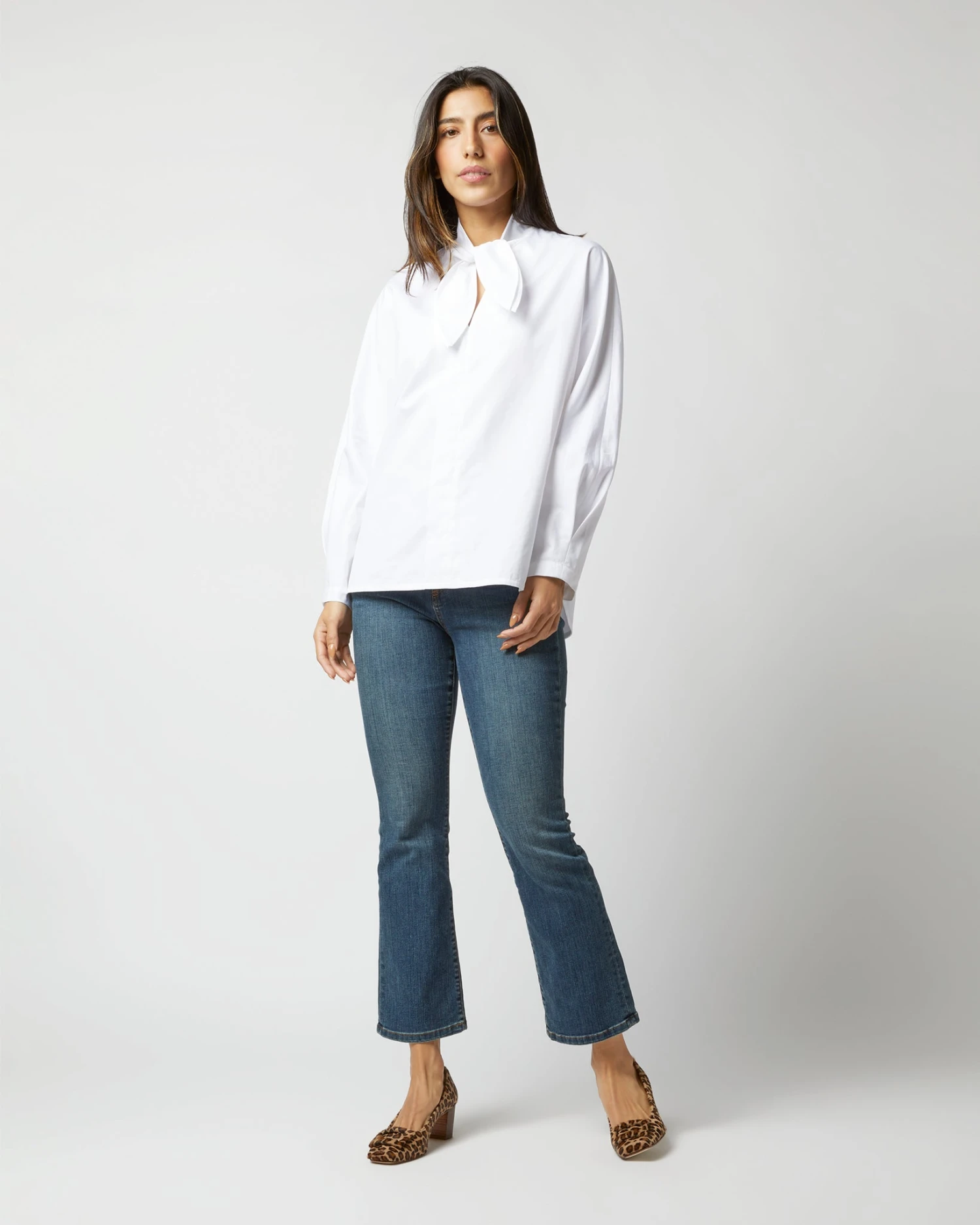 Poinsettia Top In White Poplin
