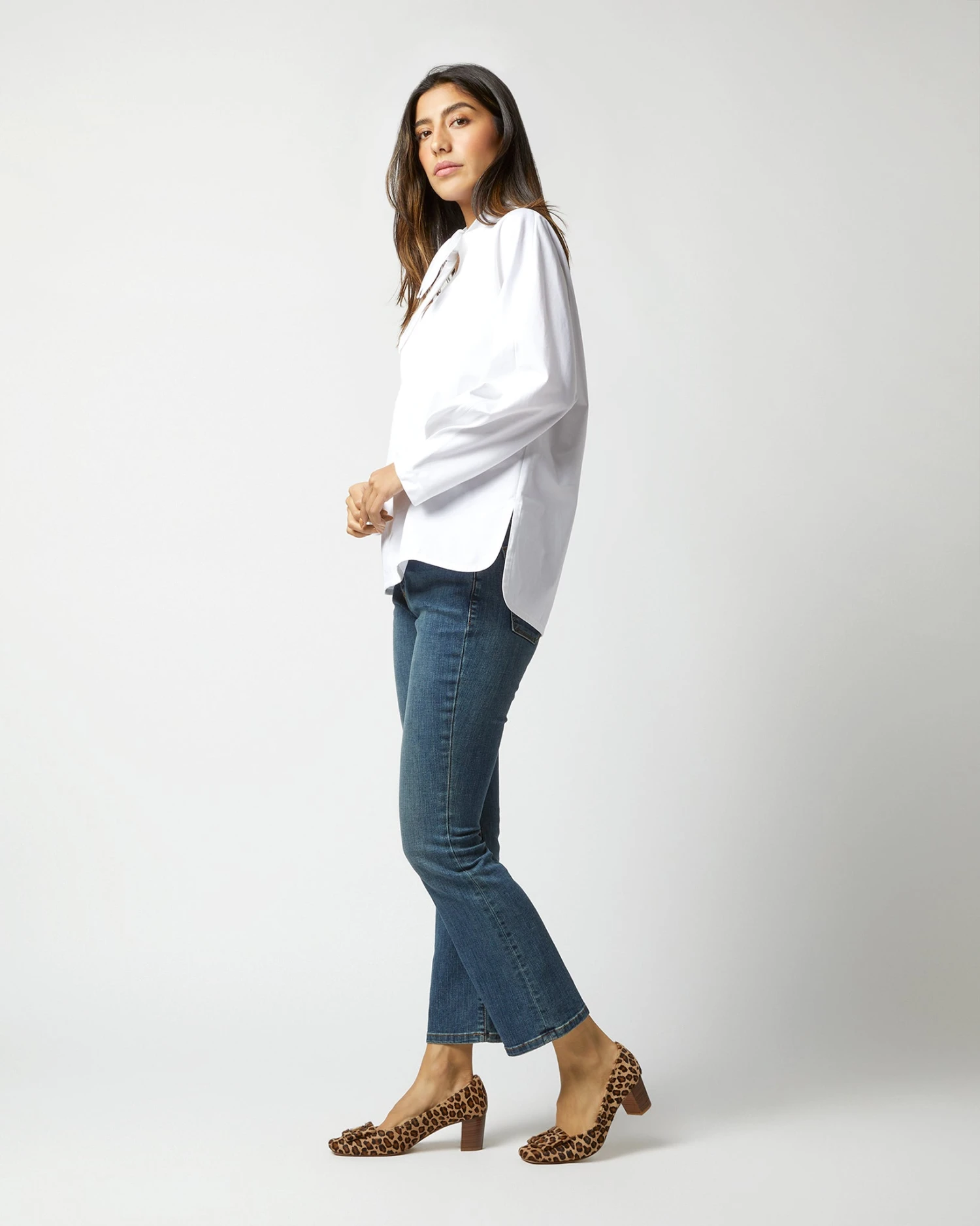 Poinsettia Top In White Poplin - Image 5