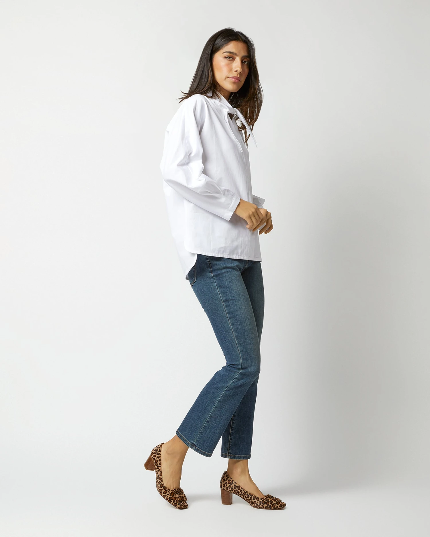 Poinsettia Top In White Poplin - Image 4