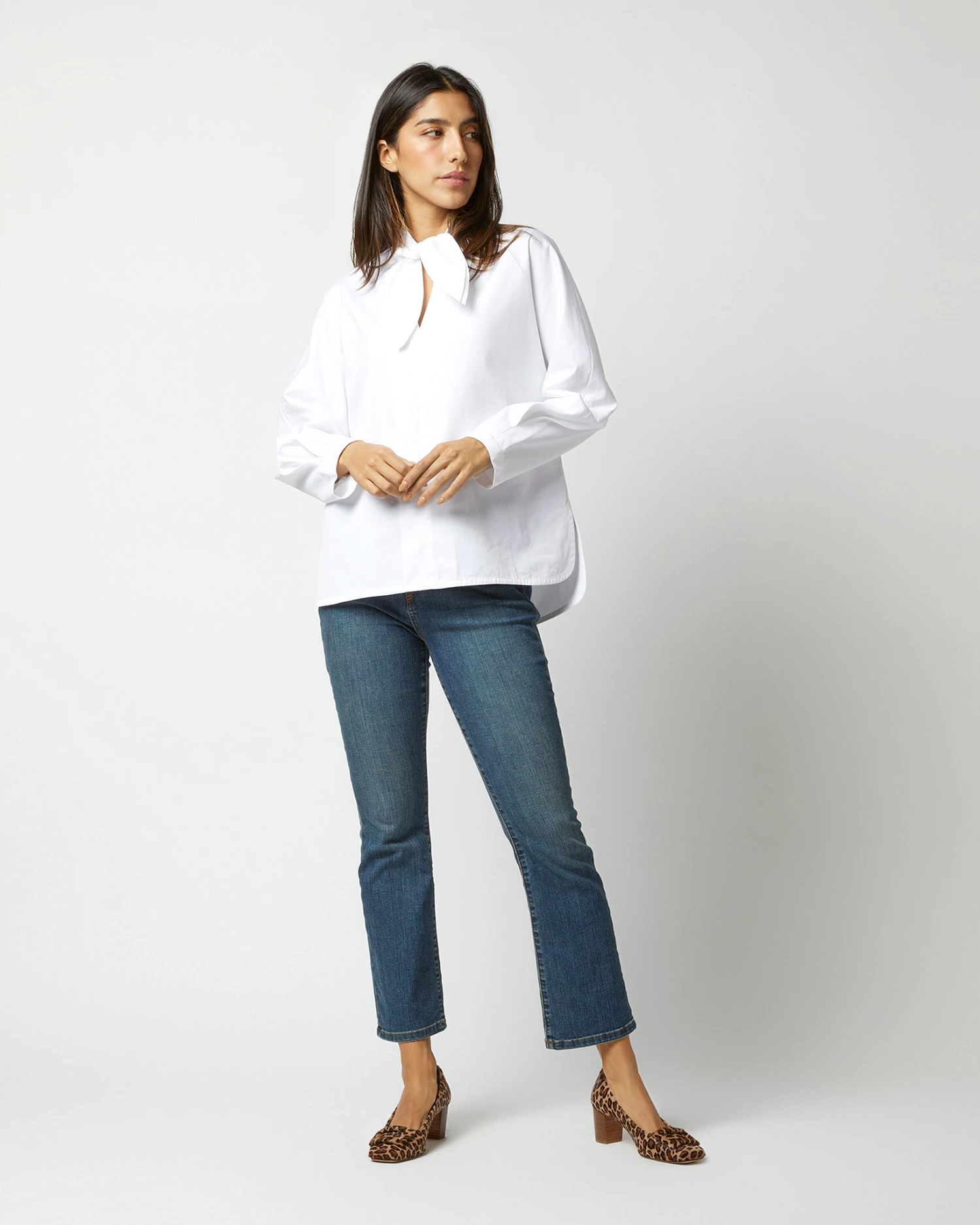 Poinsettia Top In White Poplin - Image 8