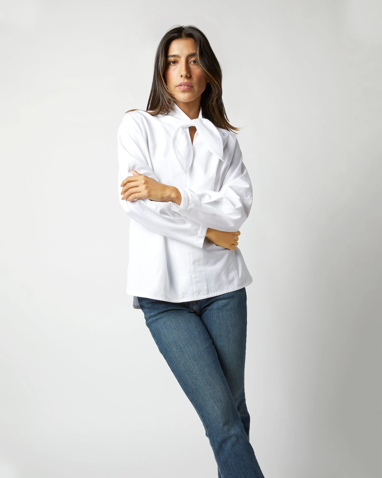 Poinsettia Top In White Poplin - Image 3