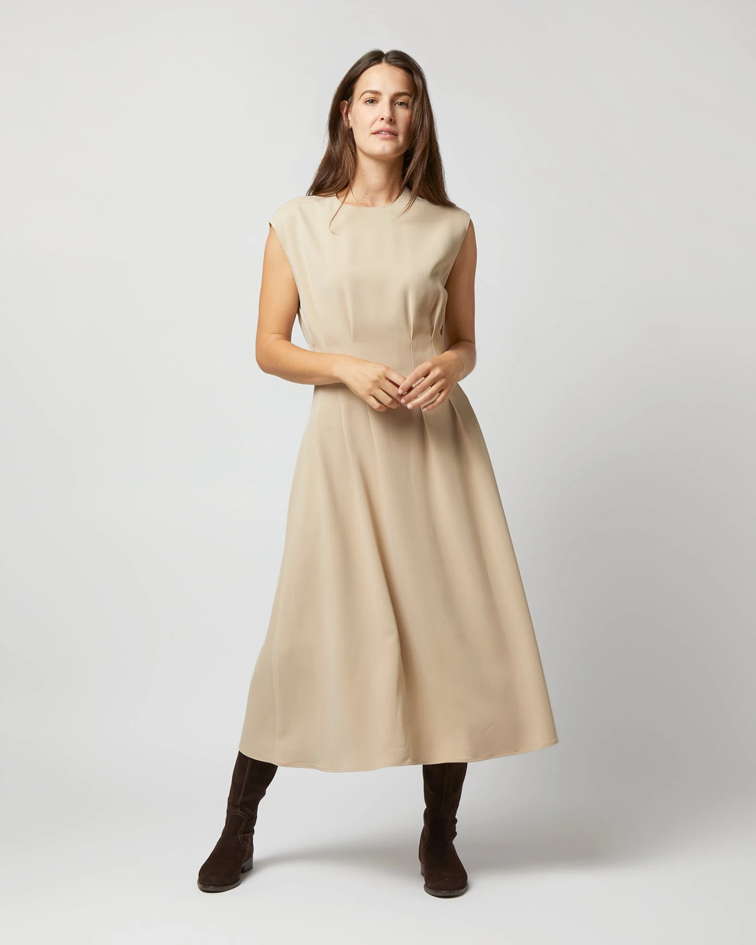 Joseph Delma Dress In Parchment
