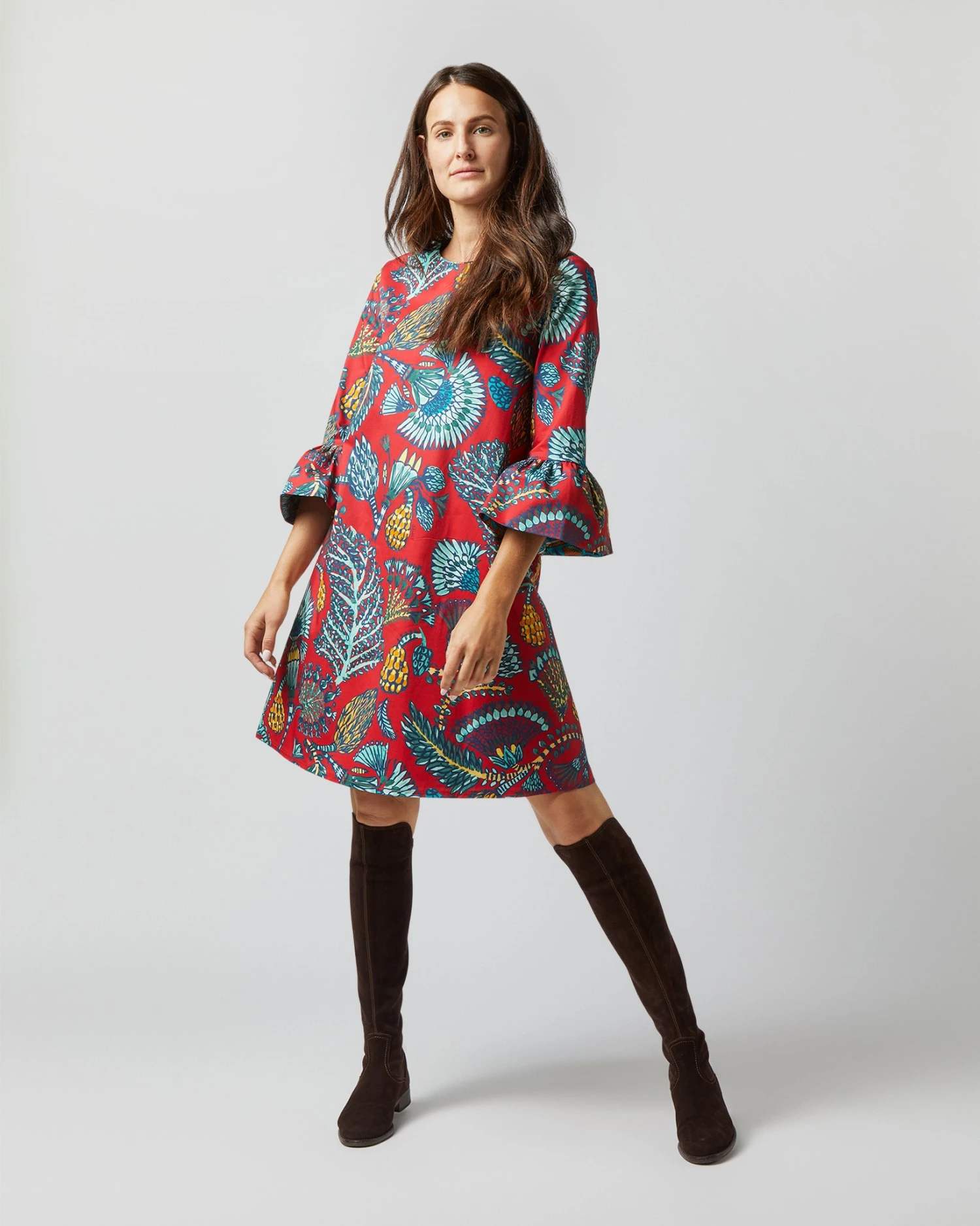 24/7 Dress In Sicomore Red Heavy Stretch Cotton