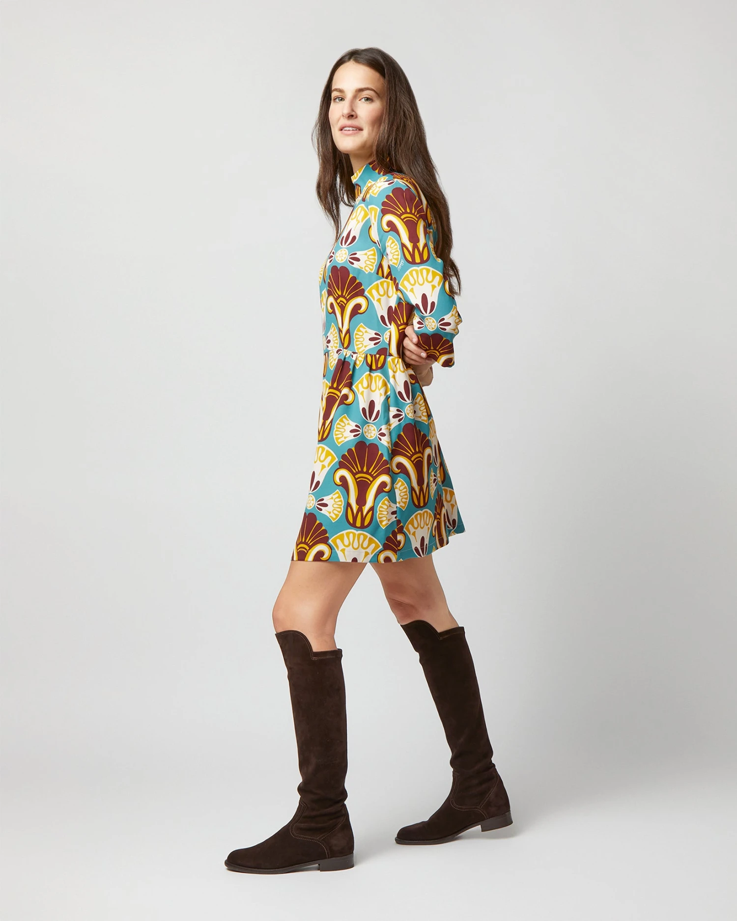 Juliet Dress In Dendera Light Blue Sablé Satin - Image 2