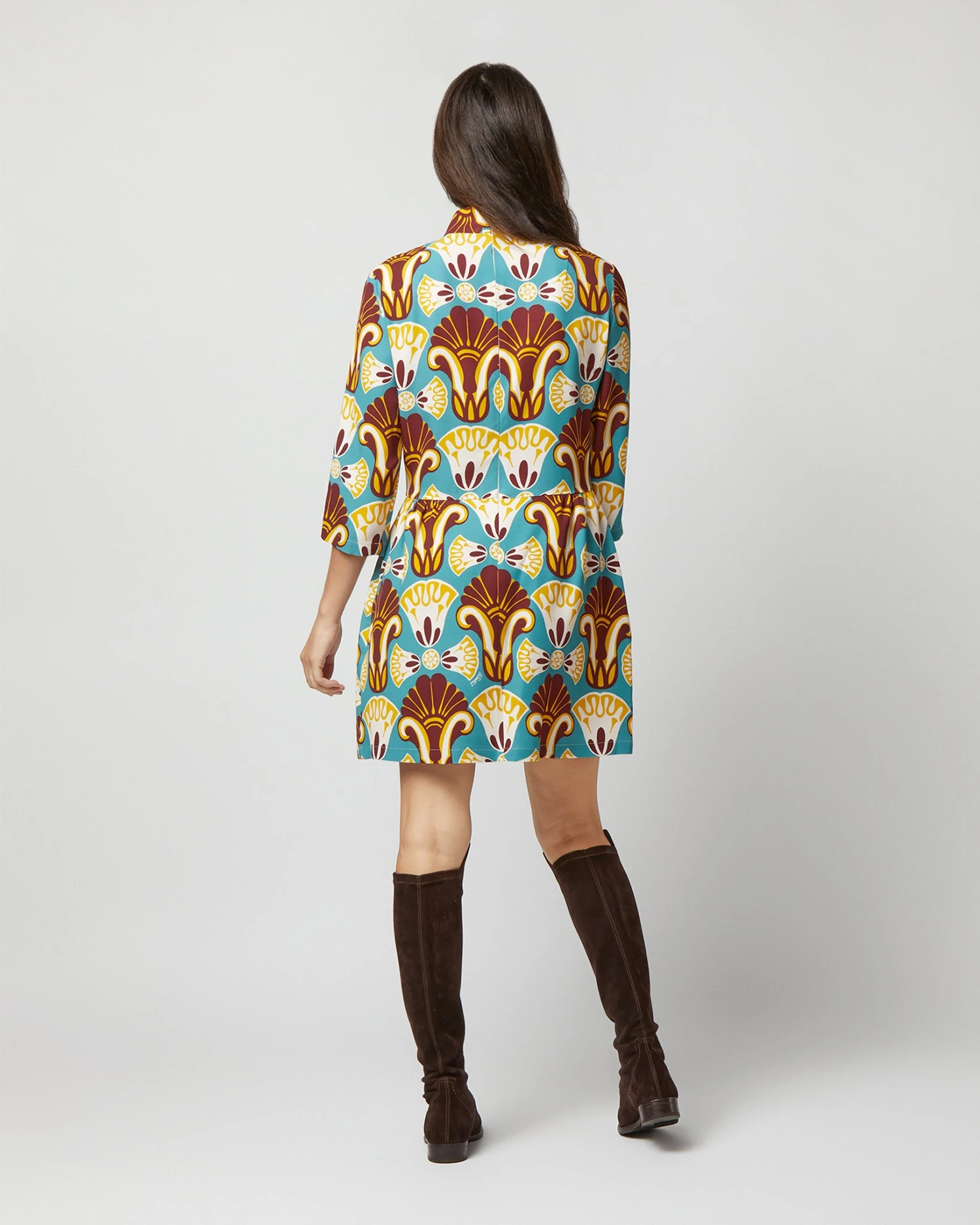 Juliet Dress In Dendera Light Blue Sablé Satin - Image 3