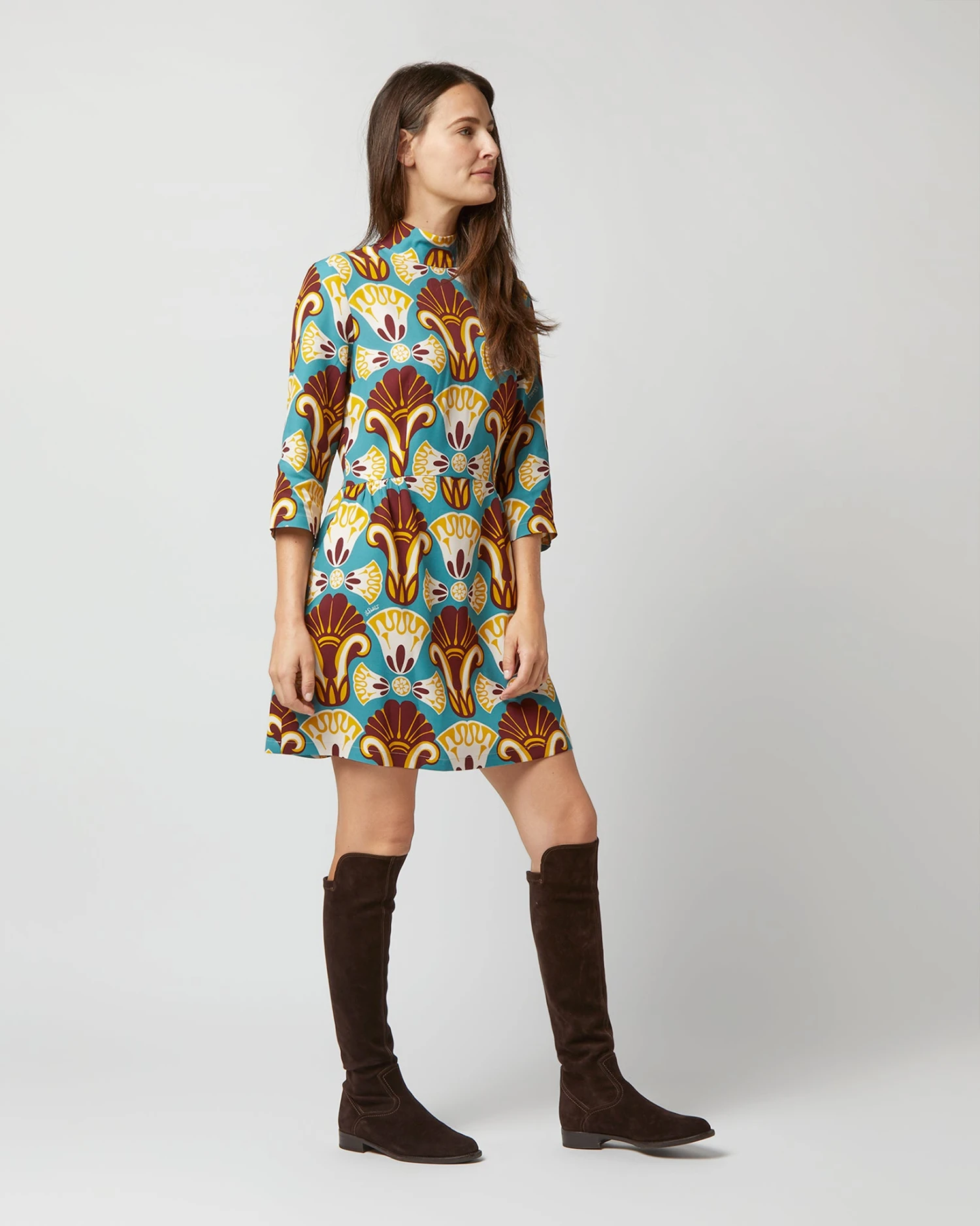 Juliet Dress In Dendera Light Blue Sablé Satin - Image 4