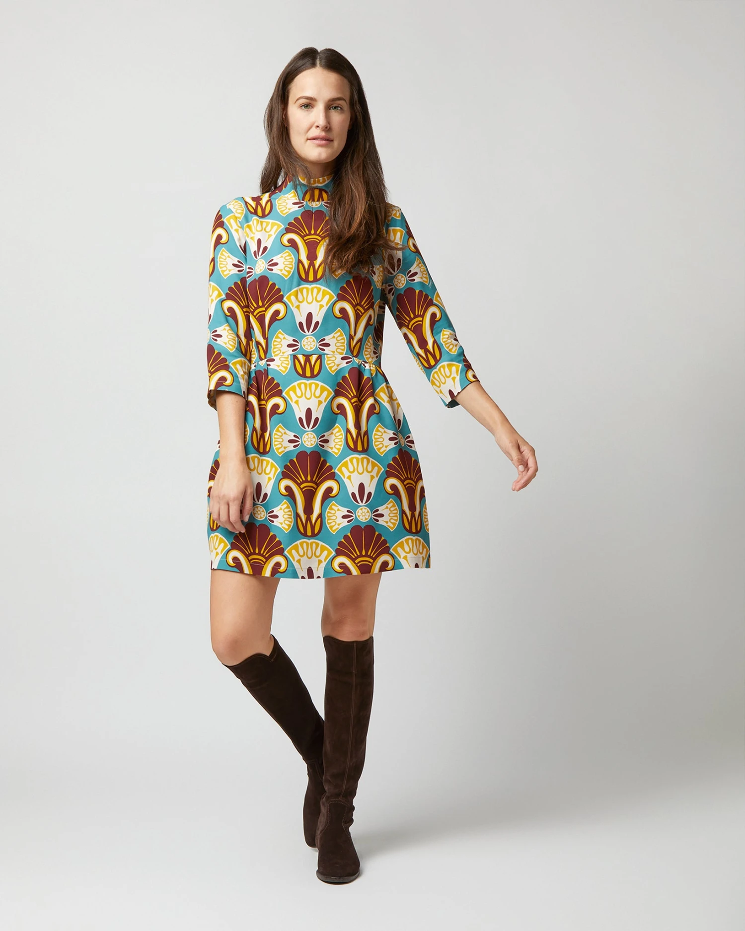 Juliet Dress In Dendera Light Blue Sablé Satin - Image 5