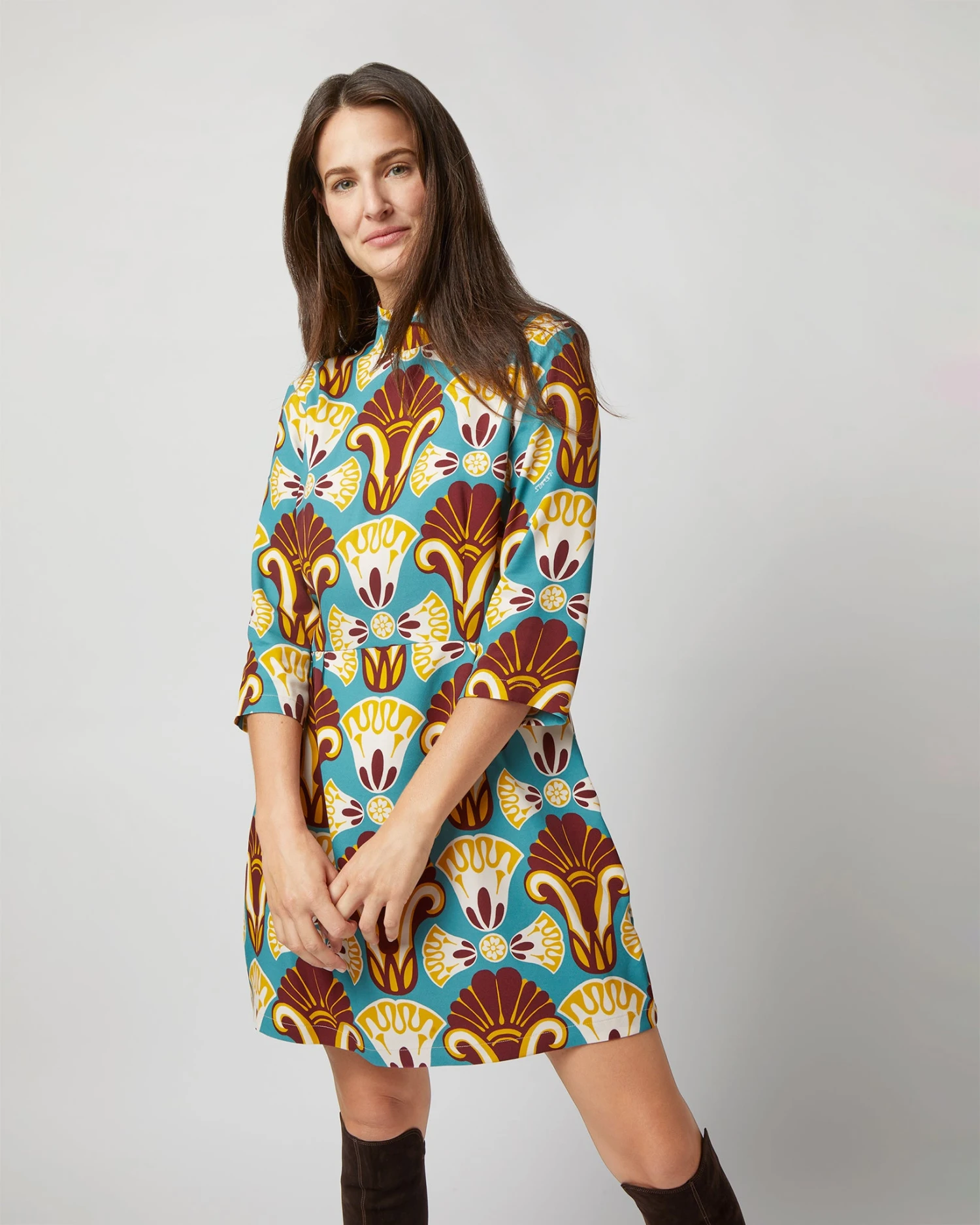 Juliet Dress In Dendera Light Blue Sablé Satin - Image 6