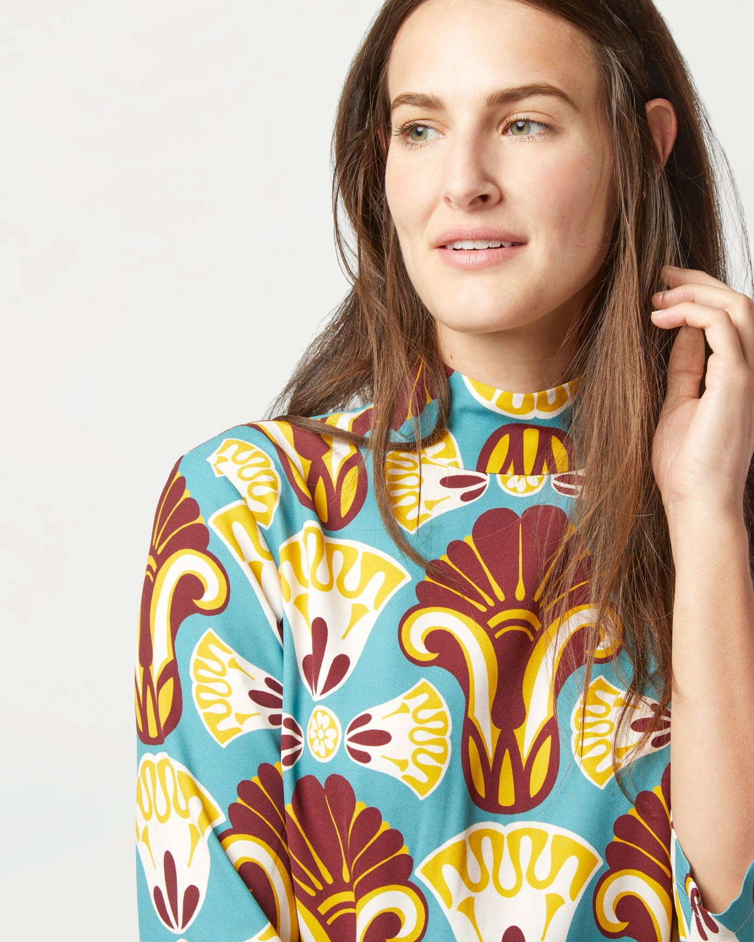 Juliet Dress In Dendera Light Blue Sablé Satin - Image 7