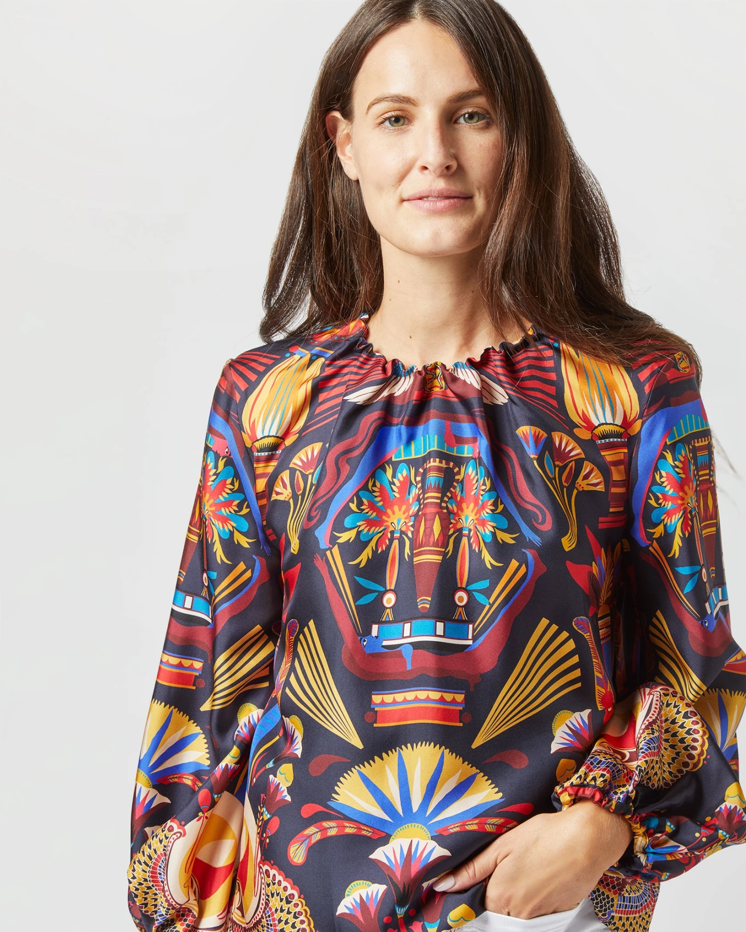 Charming Top In Nephthys Navy Silk Twill - Image 6