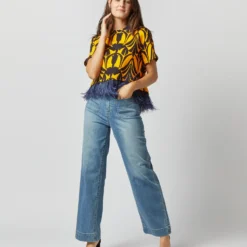 La Scala Tee In Papyrus Gold Jersey