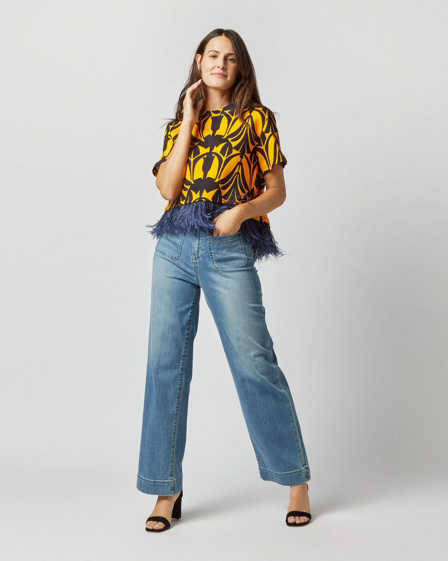 La Scala Tee In Papyrus Gold Jersey