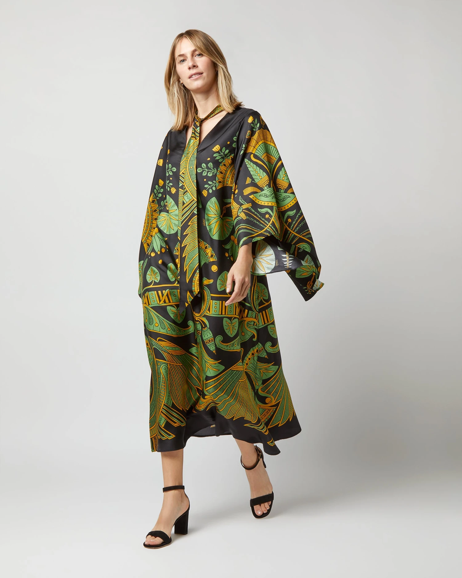 Magnifico Midi Dress In The Nile Placée Black Silk Twill - Image 2