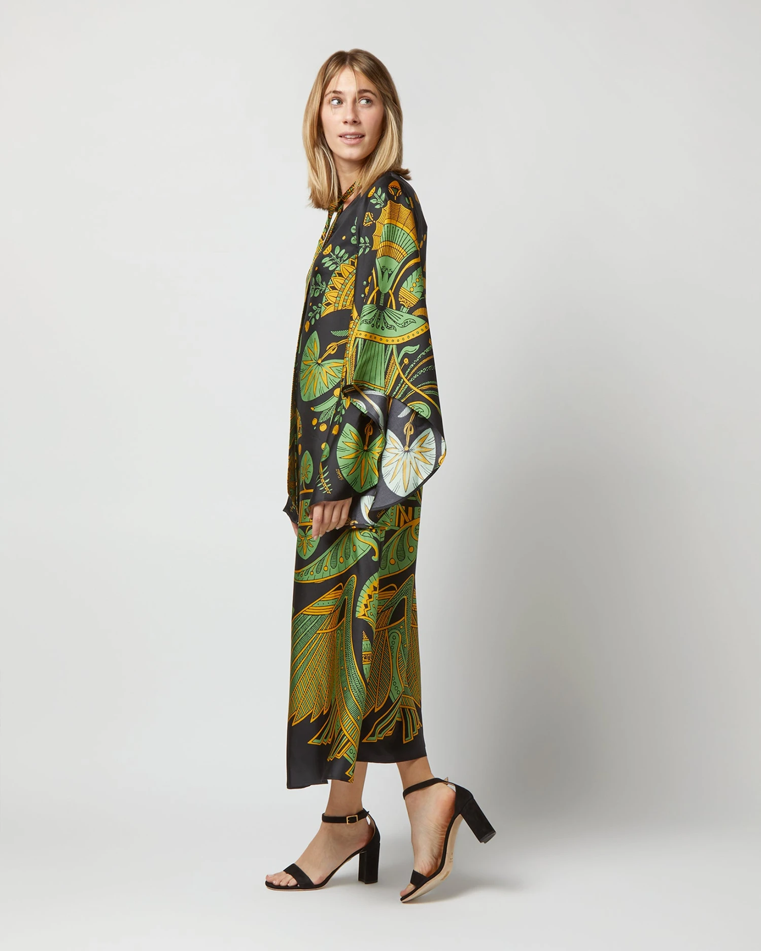 Magnifico Midi Dress In The Nile Placée Black Silk Twill - Image 4