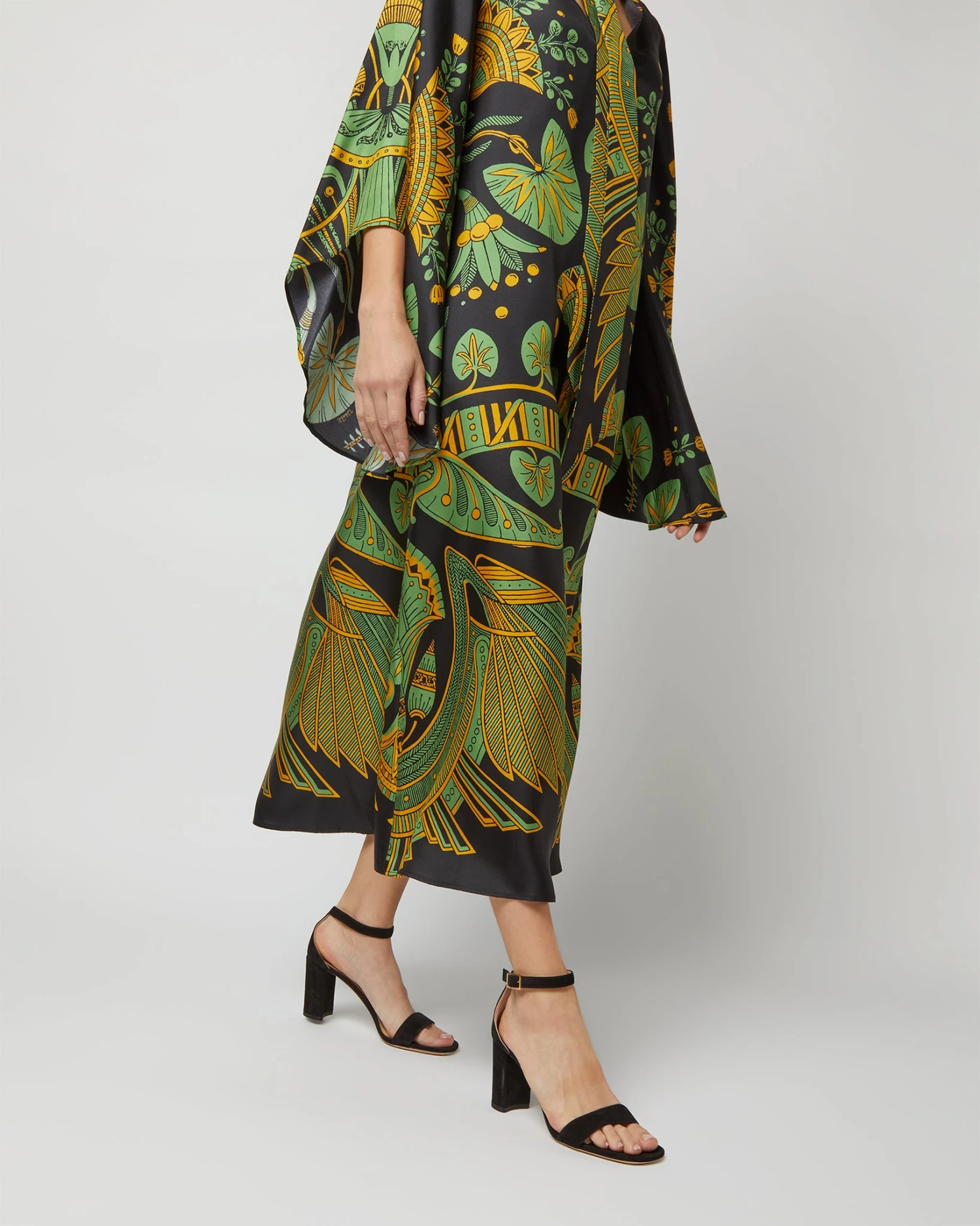 Magnifico Midi Dress In The Nile Placée Black Silk Twill - Image 7