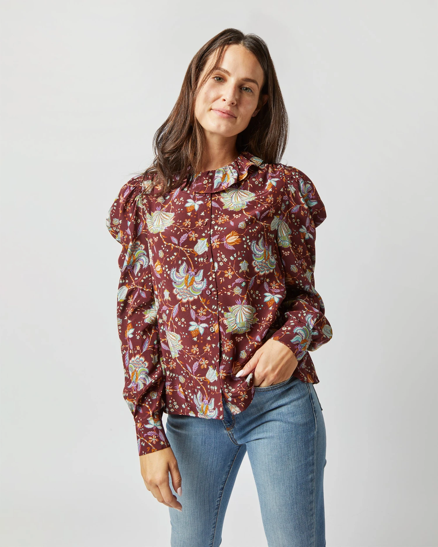 ULLA JOHNSON Dara Blouse In Heliotrope - Image 2