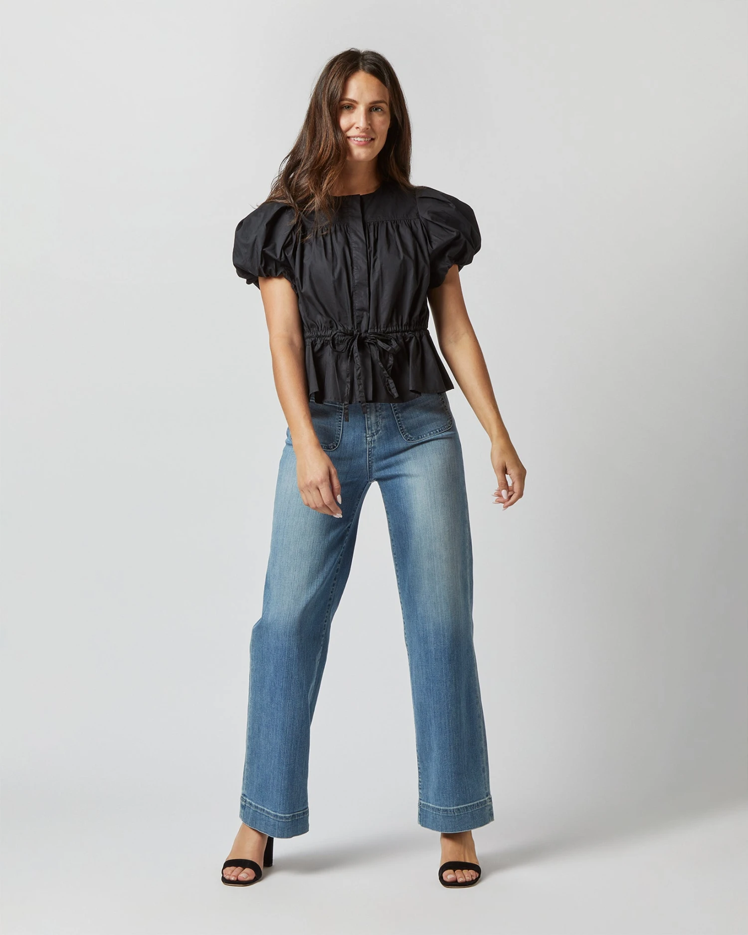 ULLA JOHNSON Mila Top In Noir - Image 3