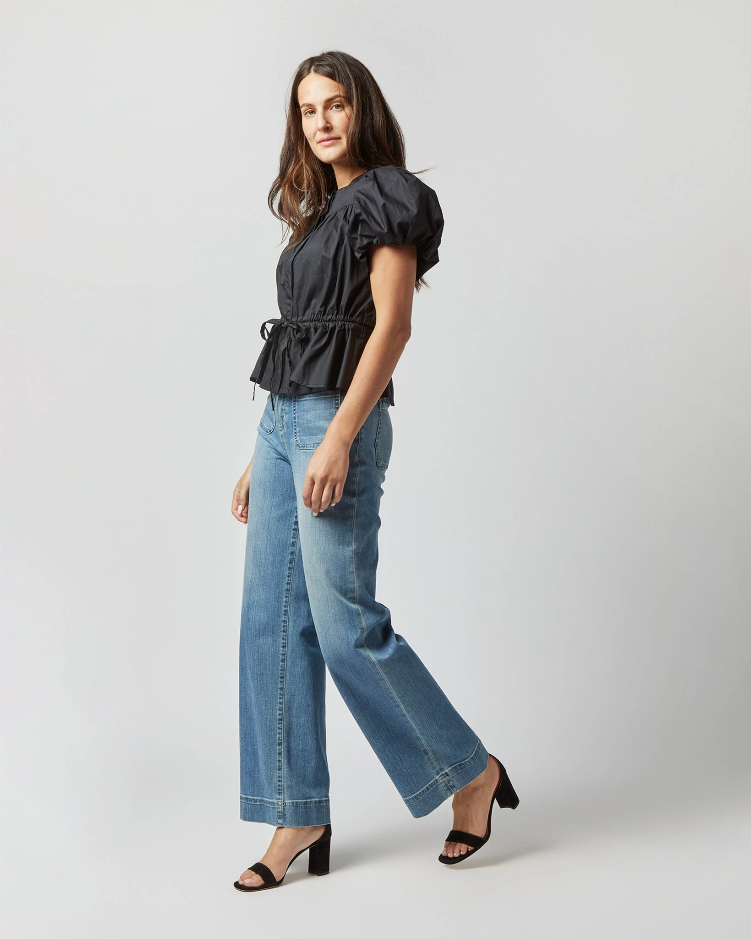 ULLA JOHNSON Mila Top In Noir - Image 4