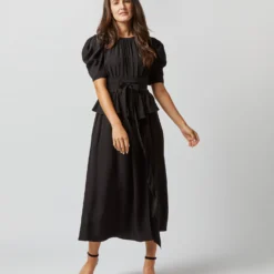 ULLA JOHNSON Marion Dress In Noir