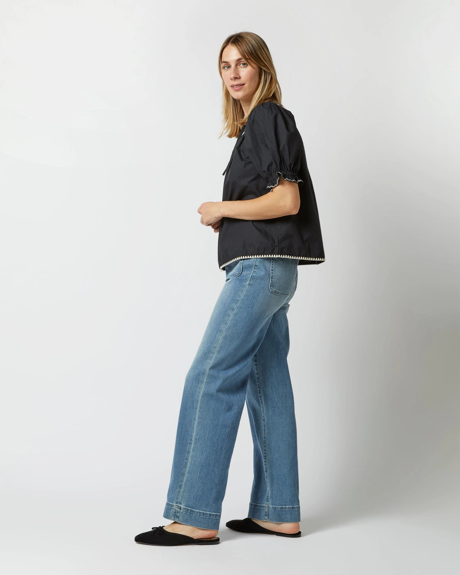 ULLA JOHNSON Ruby Top In Noir - Image 3