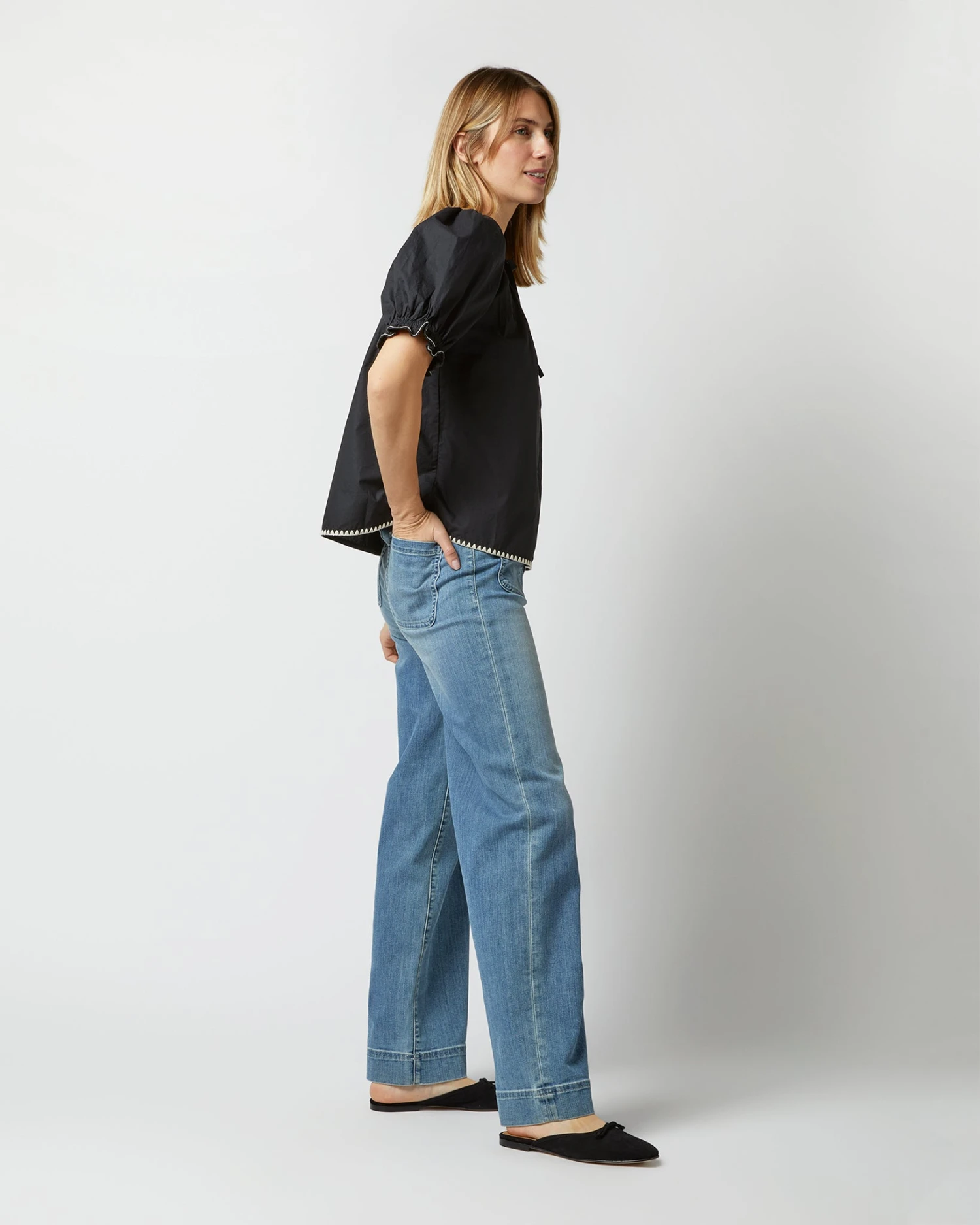 ULLA JOHNSON Ruby Top In Noir - Image 4