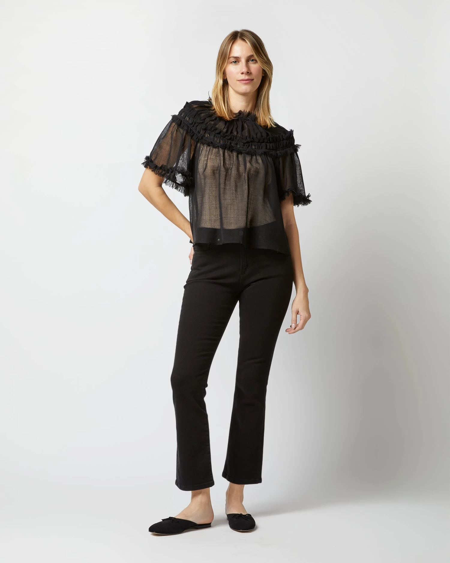 ULLA JOHNSON Zuri Top In Noir