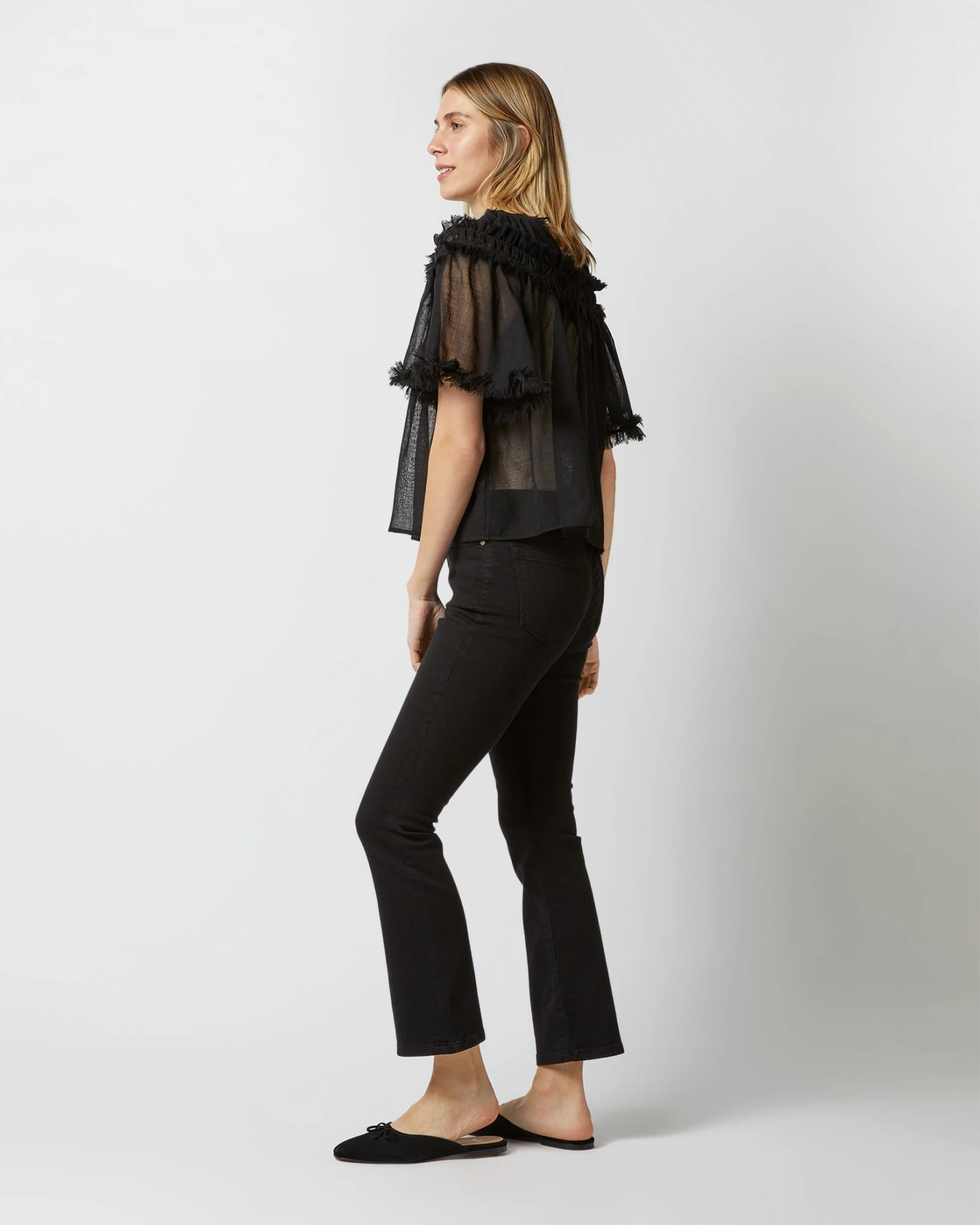 ULLA JOHNSON Zuri Top In Noir - Image 3