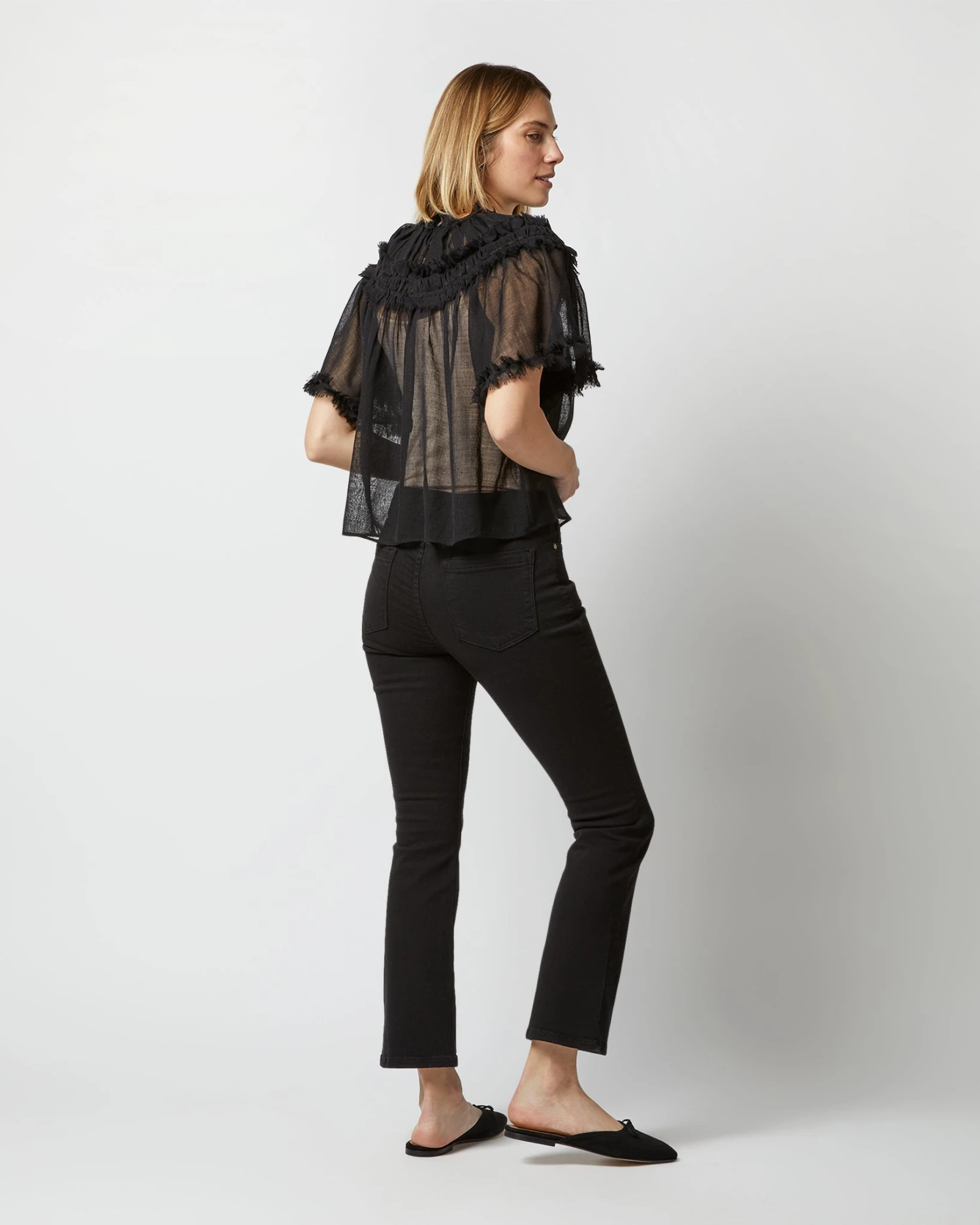 ULLA JOHNSON Zuri Top In Noir - Image 5