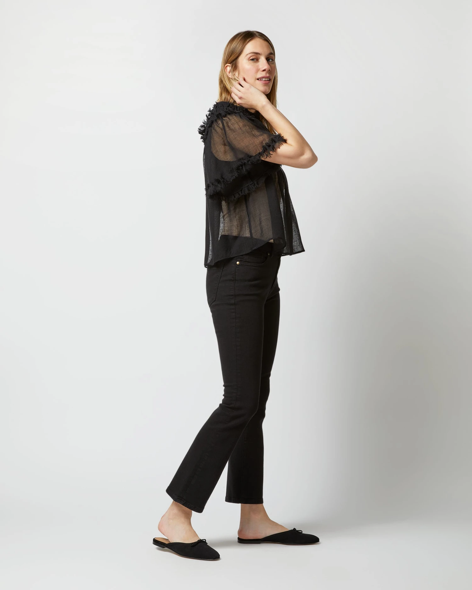 ULLA JOHNSON Zuri Top In Noir - Image 4