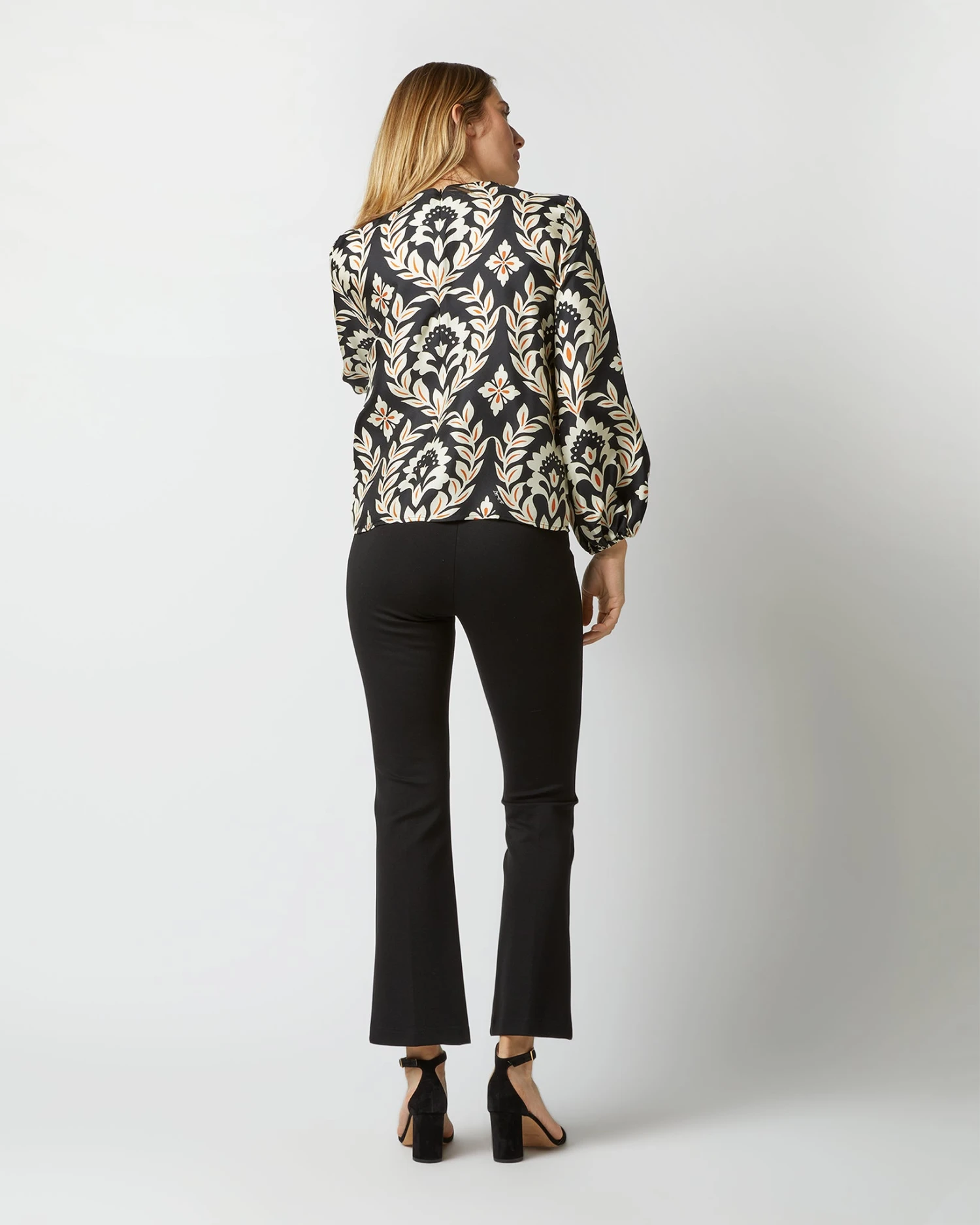 Charming Top In Ghirlanda Black Silk Twill - Image 5