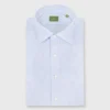 Spread Collar Dress Shirt In Blue Stripe End-On-End