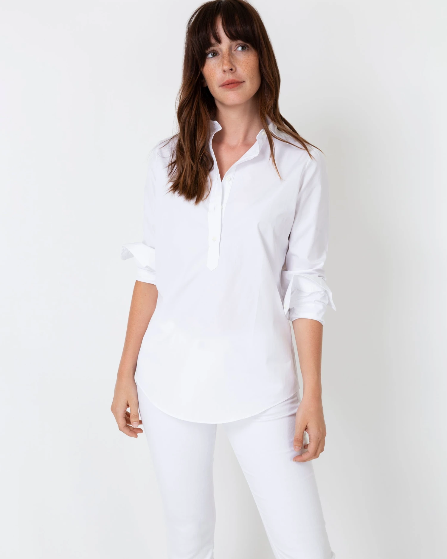 Tomboy Popover Shirt In White Poplin - Image 2