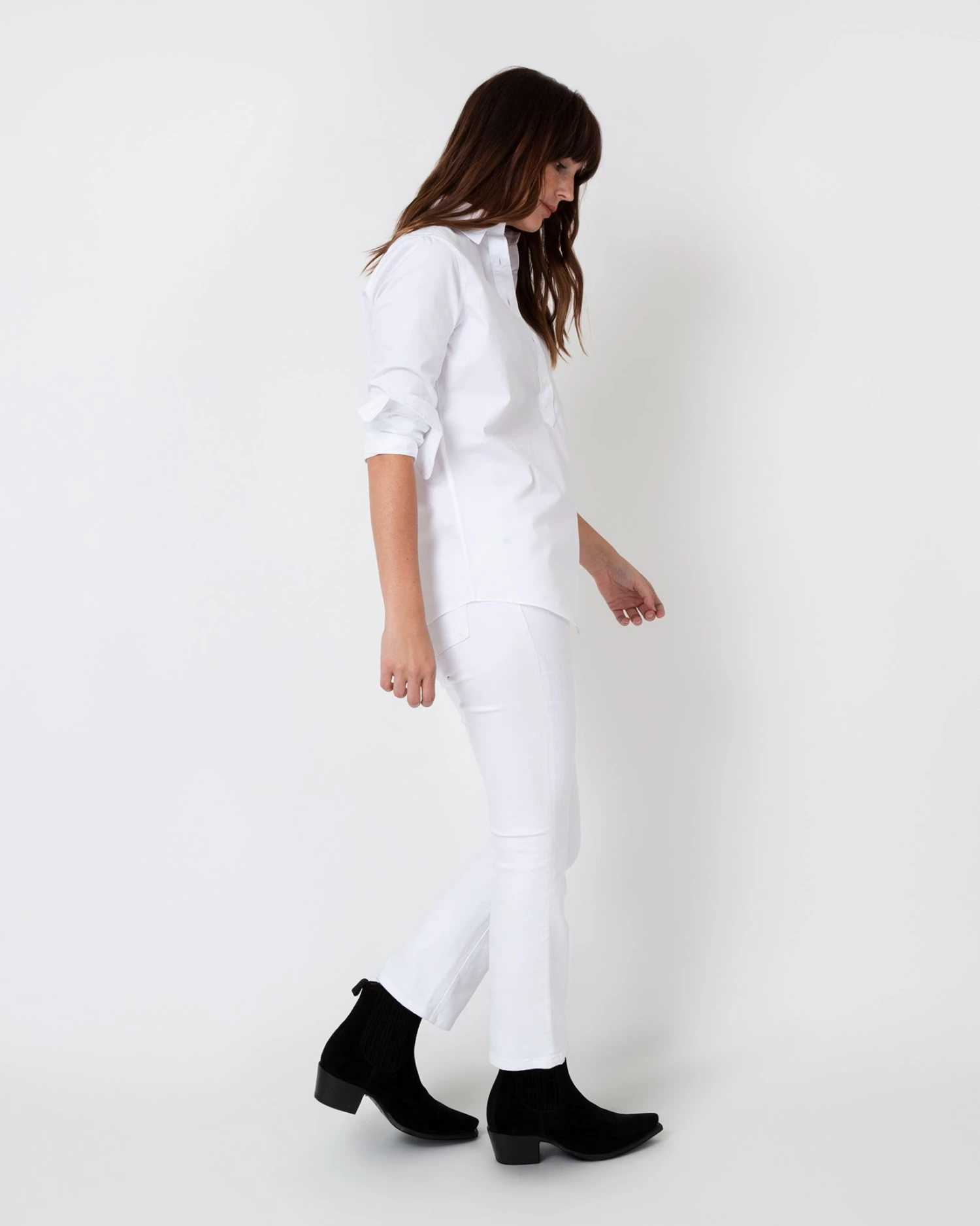 Tomboy Popover Shirt In White Poplin - Image 6