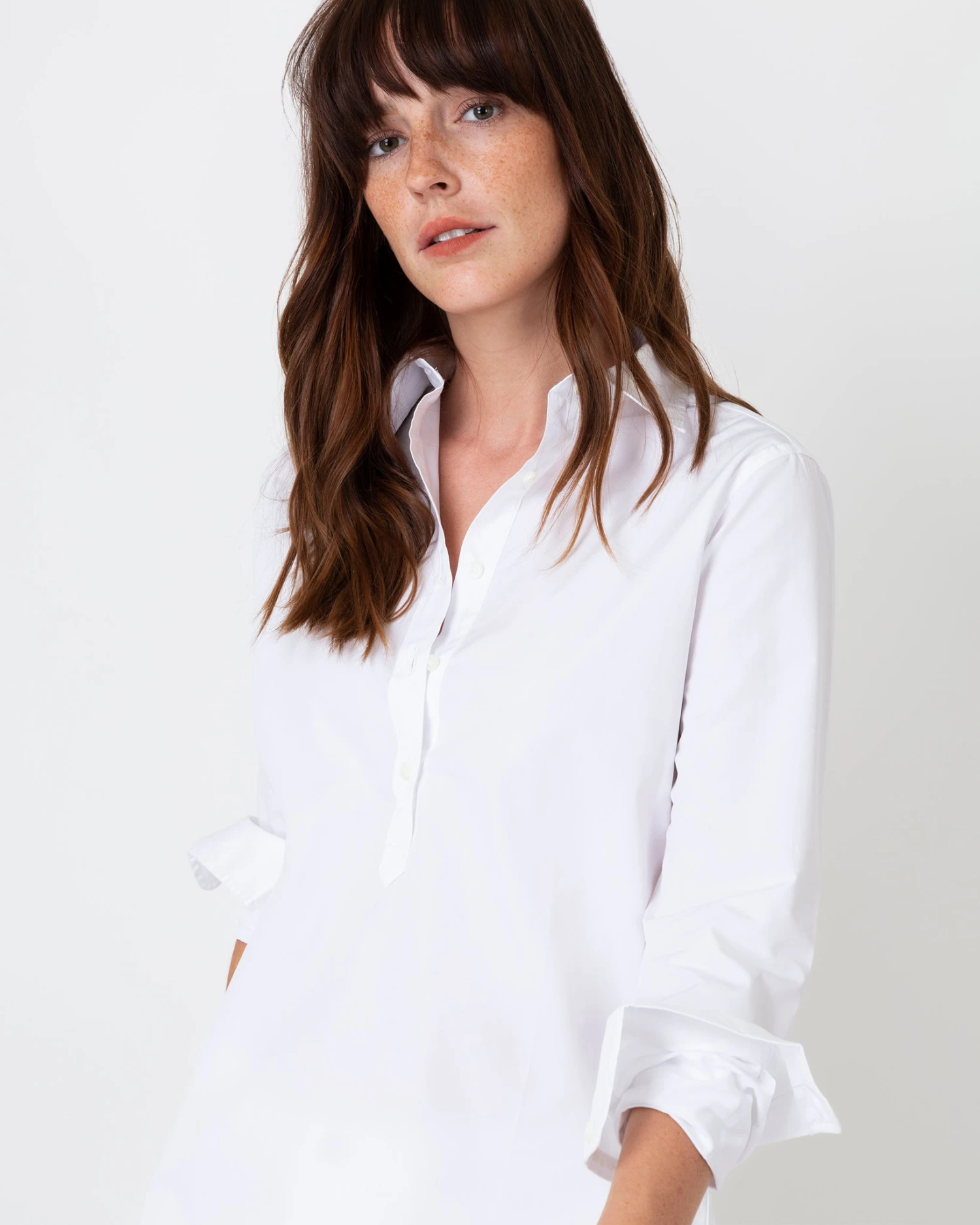 Tomboy Popover Shirt In White Poplin - Image 7