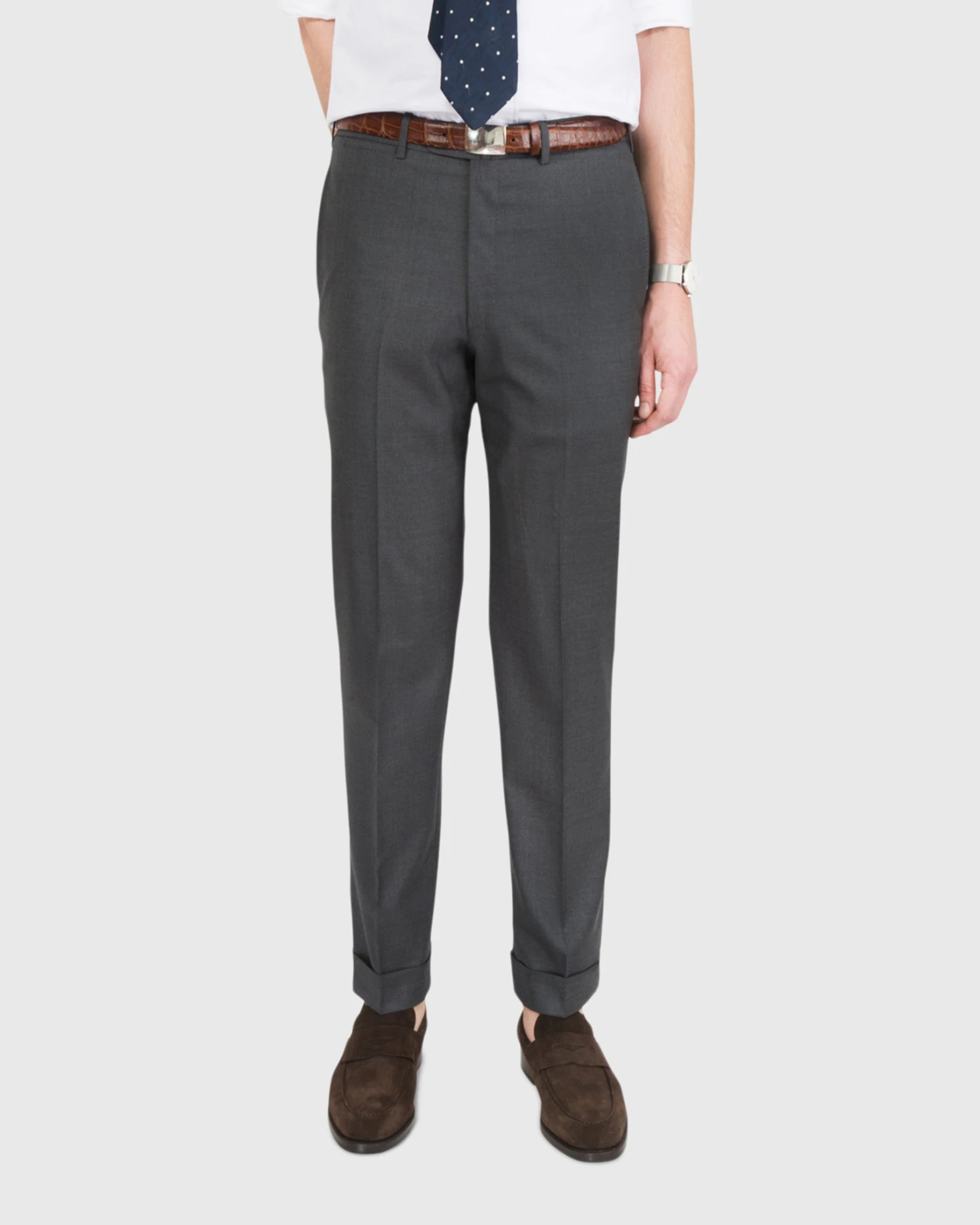 Dress Trouser In Charcoal Lightweight Twill - Image 2